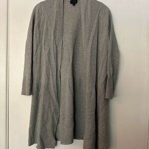 Talbots Merino Wool Heather Gray Open Cardigan